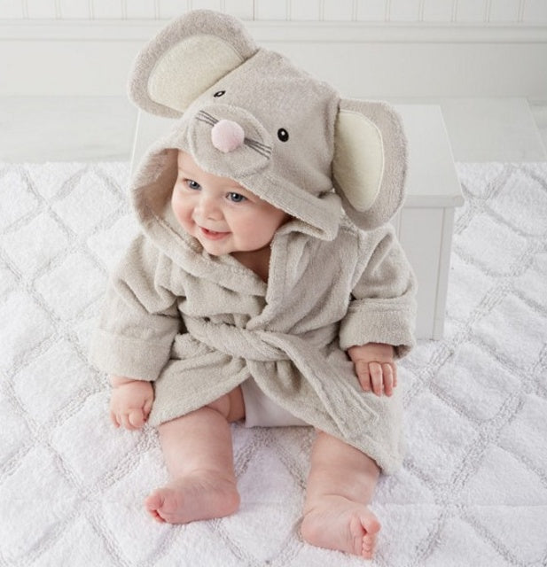 baby bath towel robe with breathable cotton reducing irritation on skin
