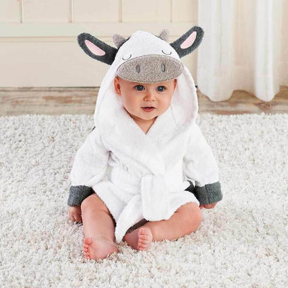 soft cotton bathrobe with animal ears adding playful touch
