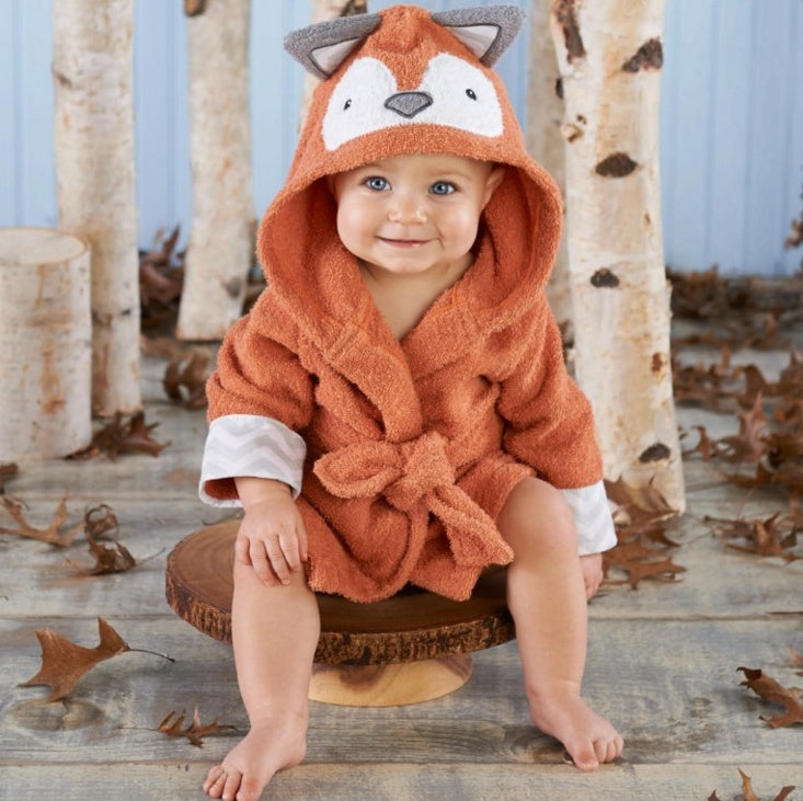 infant cotton bathrobe with adjustable belt for secure fit
