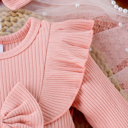 冬用ベビードレス2点セット（スカート＆トップス）｜Winter Baby Dress 2-Piece Set (Skirt & Top)