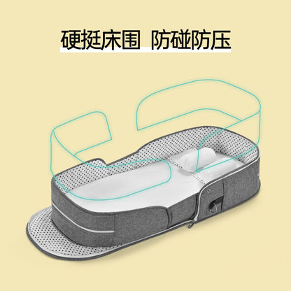 ベビー折りたたみポータブルベッド（蚊帳・マット・おむつ替えパッド付き） | Portable Foldable Baby Bed (Mosquito Net, Mat & Diaper Pad)