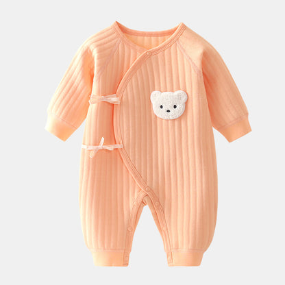 三層構造 コットン ベビーロンパース｜Three-Layer Cotton Baby Romper (0〜12m)