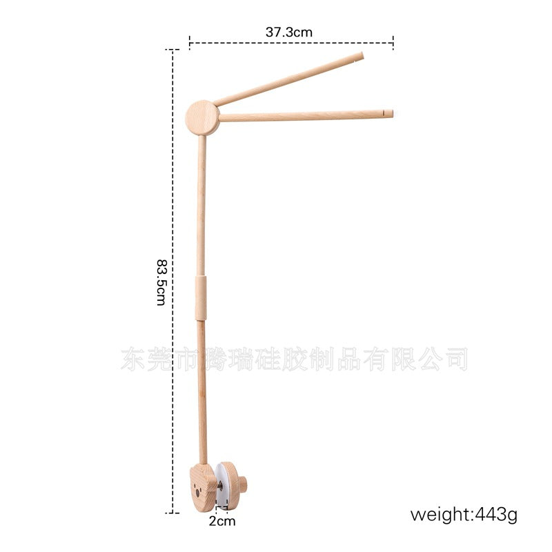 ベビーベッド用 木製モビールアーム（壁付け・固定ブラケット） | Wooden Crib Mobile Arm Bracket (Wall-Mount)
