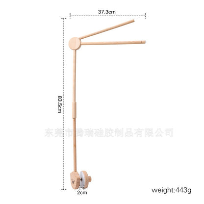ベビーベッド用 木製モビールアーム（壁付け・固定ブラケット） | Wooden Crib Mobile Arm Bracket (Wall-Mount)