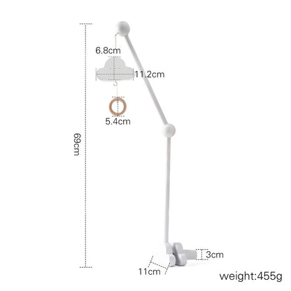 ベビーベッド用 木製モビールアーム（壁付け・固定ブラケット） | Wooden Crib Mobile Arm Bracket (Wall-Mount)