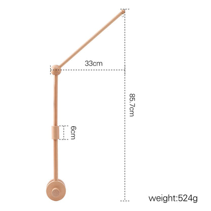 ベビーベッド用 木製モビールアーム（壁付け・固定ブラケット） | Wooden Crib Mobile Arm Bracket (Wall-Mount)