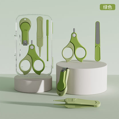 ベビー爪ケア 4点セット（はさみ・クリッパー・やすり・ピンセット） | Baby Nail Care 4-Piece Set (Scissors, Clipper, File, Tweezers)