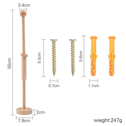 ベビーベッド用 木製モビールアーム（壁付け・固定ブラケット） | Wooden Crib Mobile Arm Bracket (Wall-Mount)