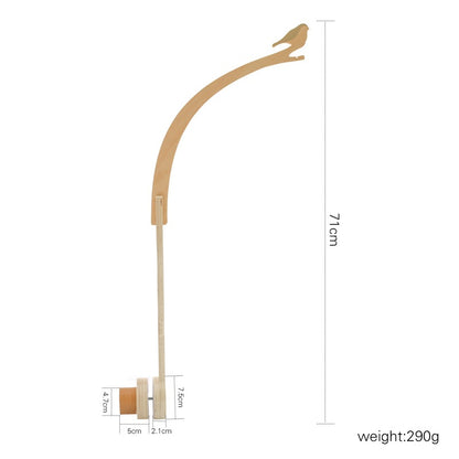 ベビーベッド用 木製モビールアーム（壁付け・固定ブラケット） | Wooden Crib Mobile Arm Bracket (Wall-Mount)