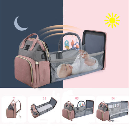 ママ用大容量ベビーバックパック | New Mummy Baby Crib Backpack Large Capacity
