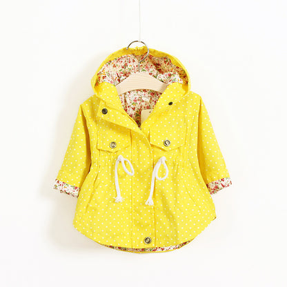 女の子 フード付きコットンジャケット 春用 長袖 酵素ウォッシュ 可愛いカジュアルアウター | Girls Hooded Cotton Jacket for Spring Long Sleeve Enzyme Washed Cute Casual Outerwear