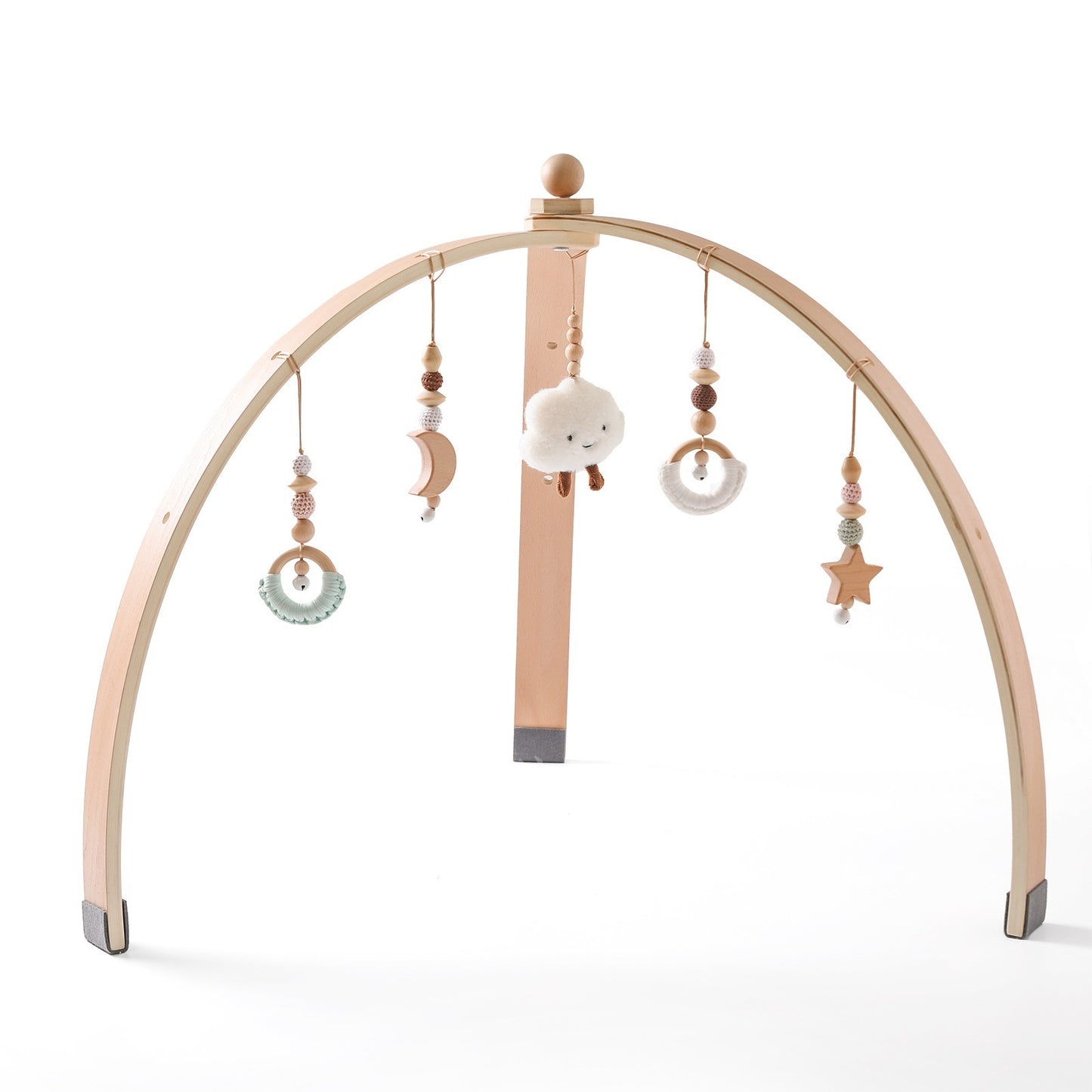 size and parts diagram of wooden baby gym